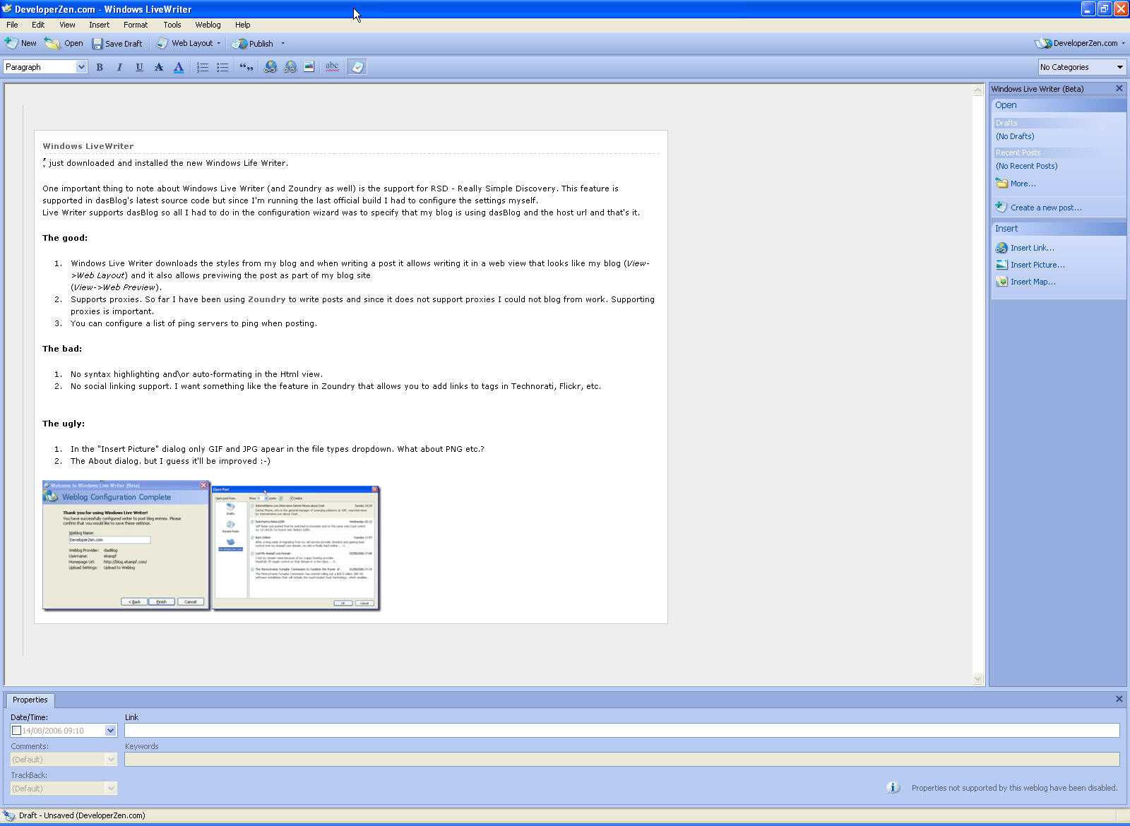 LiveWriter WritingPost
